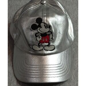 Disney Parks Mickey Mouse Silver baseball hat w/ 2 jewels on red shorts
